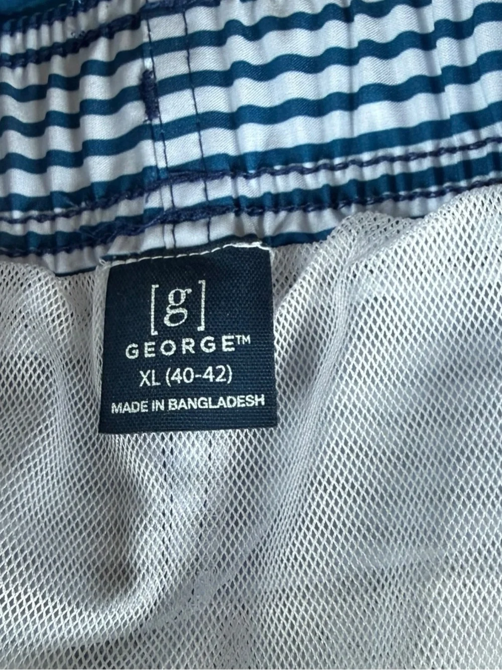 NWT George Men’s Blue Ombre Striped Swim Trunks Shorts XL 40-42